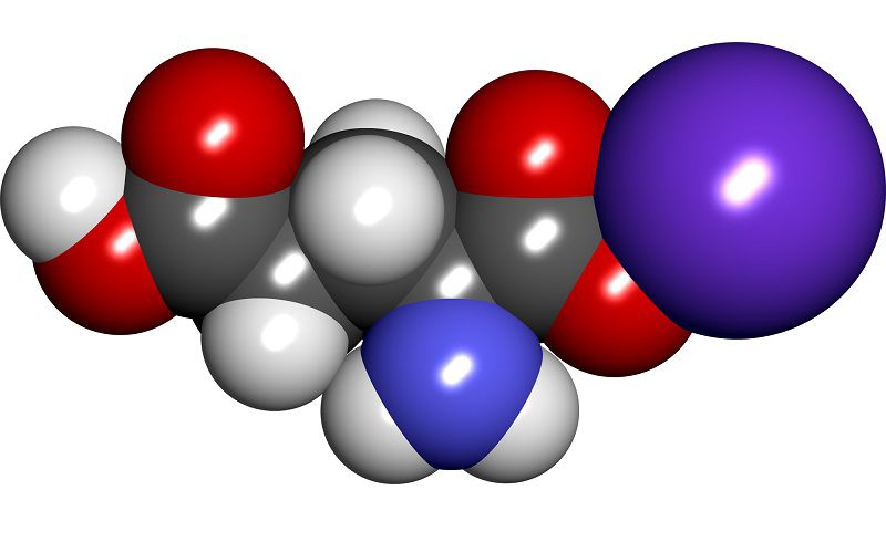 Молекула глутамата натрия C5H8NNaO4