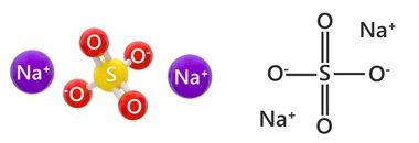 Молекула и структурная формула сульфата натрия
