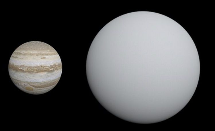 Планета HAT-P-32b в сравнении с Юпитером