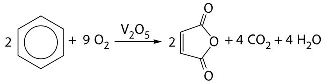 Реакция окисления в присутствии оксида ванадия
